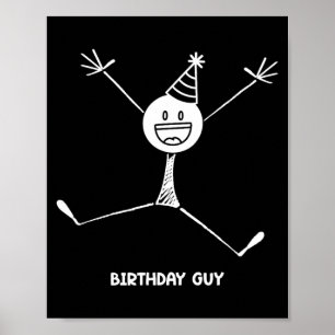 Affiche Graphique drôle de fête d'anniversaire Type sympa