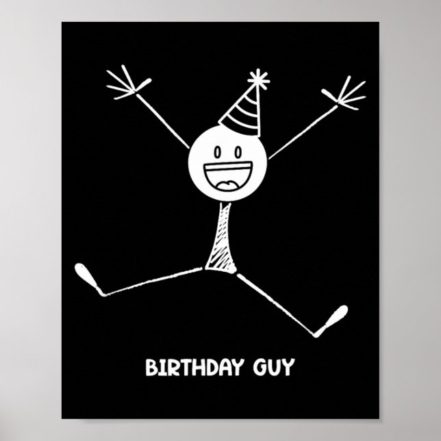 Affiche Graphique drôle de fête d'anniversaire Type sympa  (Devant)