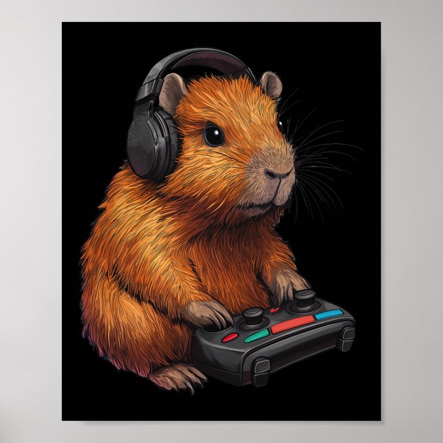 Affiche Graphique drôle de jeu de jeu de Capyra Gamer  (Devant)