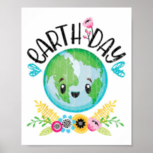 Affiche Graphique drôle de jour des terres
