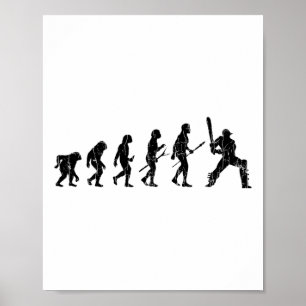 Affiche Graphique drôle d'évolution du cricket pour joueur