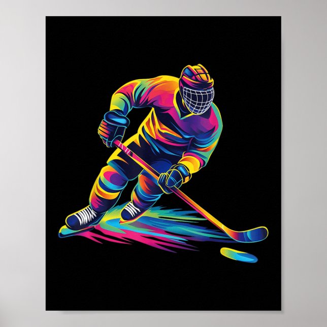 Affiche Graphique du joueur de hockey (Devant)