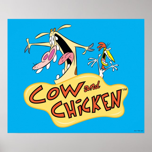 Affiche Graphique du logo de la vache et du poulet (Devant)