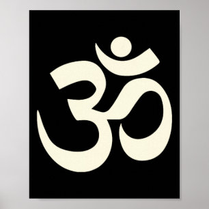 Affiche Graphique du symbole spirituel Om Omkar Aum Yoga M