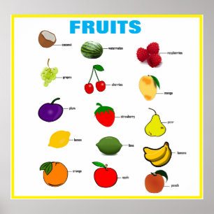 Affiche Graphique en classe de fruits