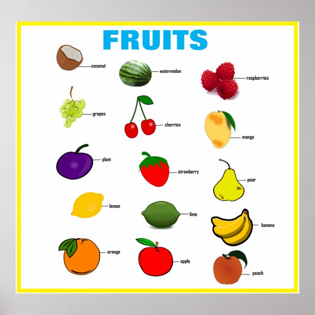 Affiche Graphique en classe de fruits (Devant)