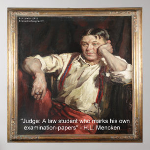 Affiche graphique et citation de HL Mencken sur le