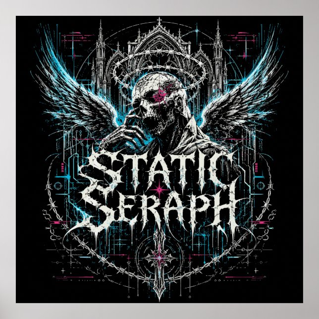 Affiche Graphique gothique cyberpunk statique de Séraphin (Devant)