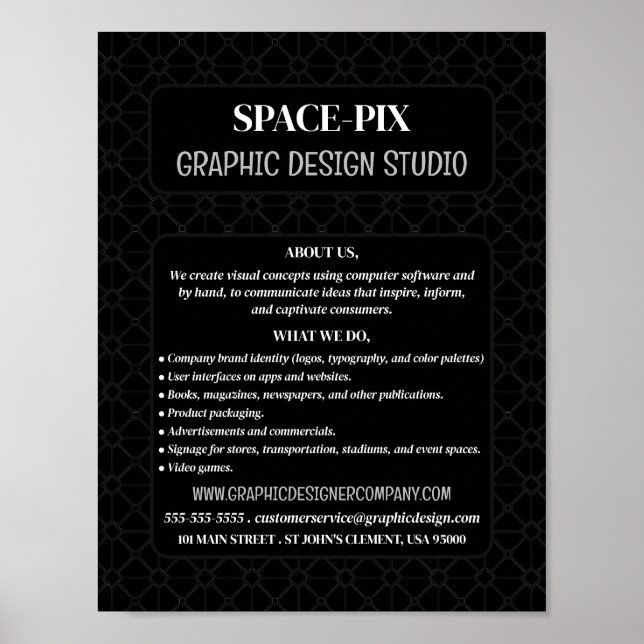 Affiche Graphique maillé, Graphiste Graphiste Publicité (Devant)