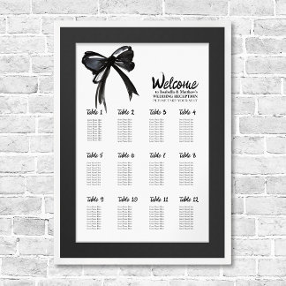 Affiche Graphique Mariage chic à la mode noir blanc Bow
