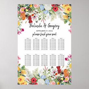 Affiche Graphique Mariage des fleurs du jardin floral
