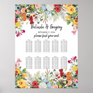 Affiche Graphique Mariage des fleurs du jardin floral
