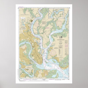 Affiche Graphique nautique Charleston Harbour 11524