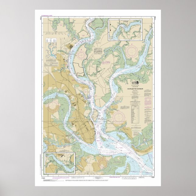 Affiche Graphique nautique Charleston Harbour 11524 (Devant)