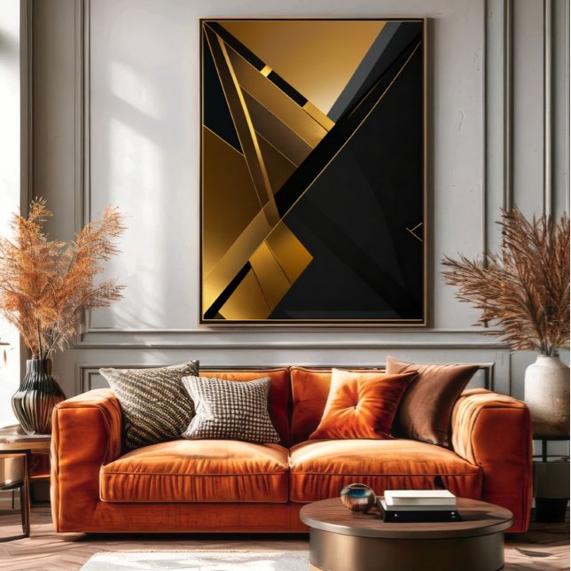 Affiche Graphique Noir Or Luxueux (Créateur téléchargé)
