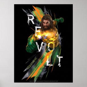 Affiche Graphique réfracté de "révolte" d'Aquaman  