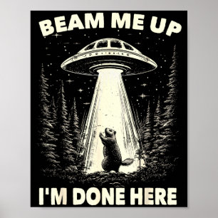 Affiche Graphique Rétro UFO Jour de la Marmotte Alien Vint