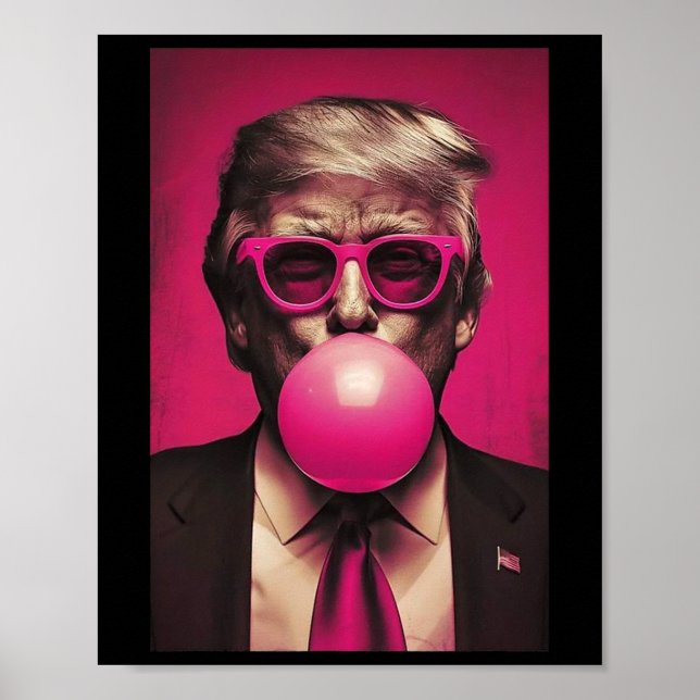 Affiche Graphique rose Bubblegum (Devant)