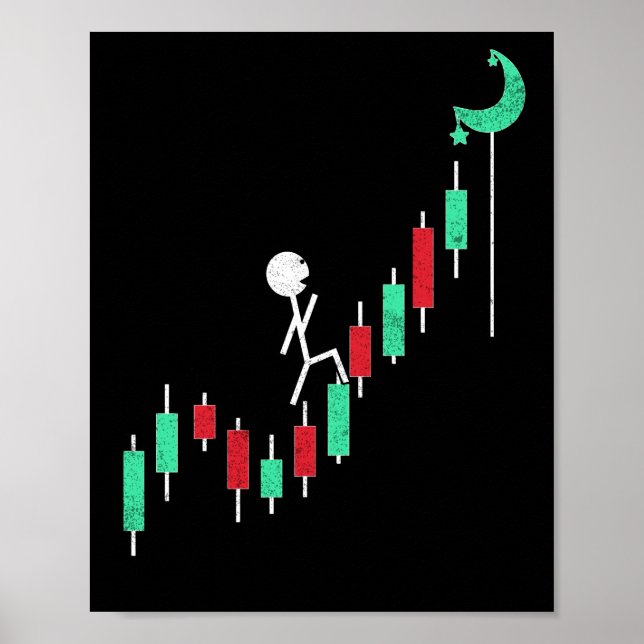 Affiche Graphique Stock De Hodl De Trading Crypto Vers La  (Devant)