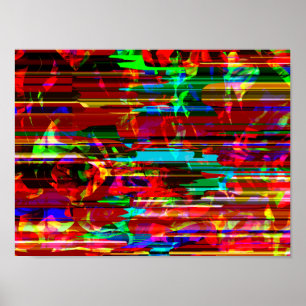 Affiche Graphique synthétisé modulaire horizontal abstrait