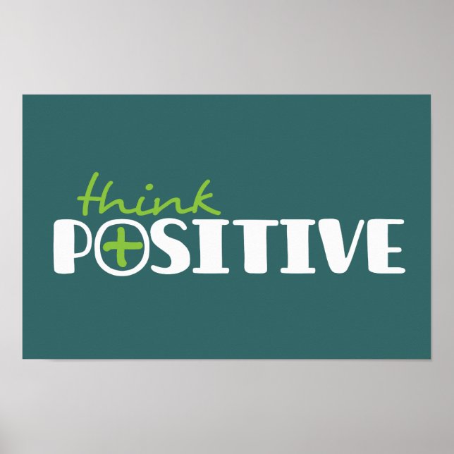 Affiche graphique verte longue pensée positive (Devant)