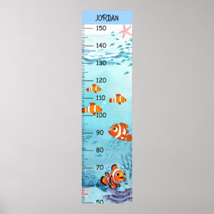 Affiche Graphiques de croissance de poissons clowns mignon