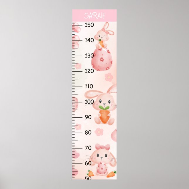 Affiche Graphiques de croissance du lapin mignon (Devant)