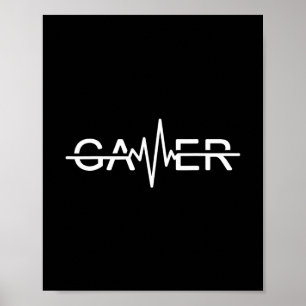 Affiche Graphiques de jeux vidéo Gamer Heartbeat