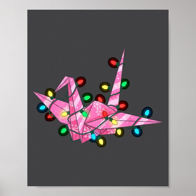 Affiche Graphiques de Noël drôles d'origami pour amateur d (Devant)