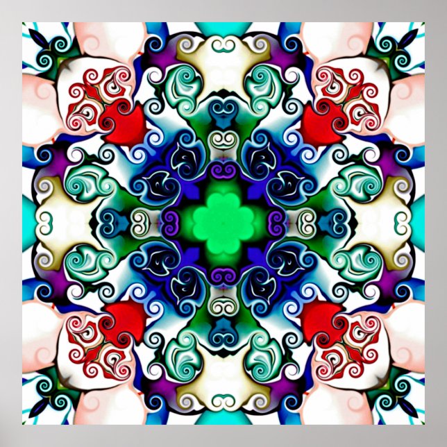 Affiche Graphiques informatiques. Illustration d'un flo ab (Devant)