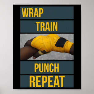 Affiche Graphiques Punchy Wrap Train Punch Répéter, Boxe K