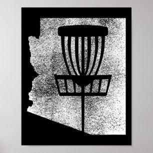 Affiche Graphisme Arizona Disc Golf State avec croquis en