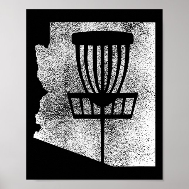 Affiche Graphisme Arizona Disc Golf State avec croquis en  (Devant)