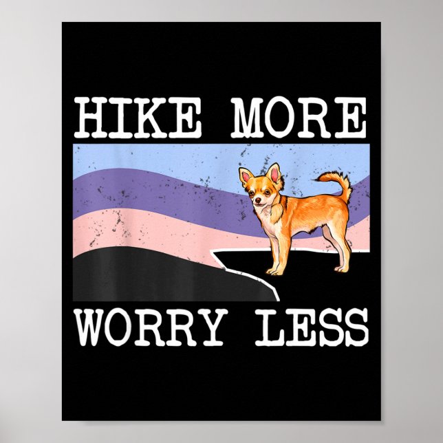 Affiche Graphisme chihuahua marron faire de la randonnée p (Devant)