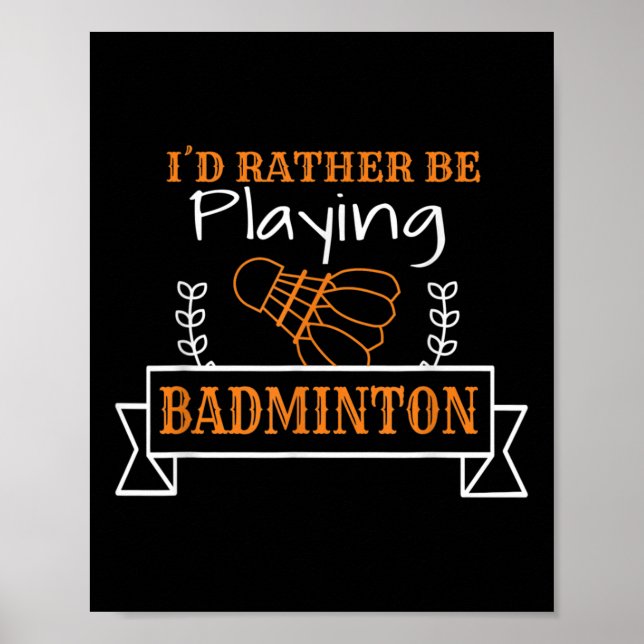 Affiche Graphisme de balle de badminton pour un joueur de  (Devant)