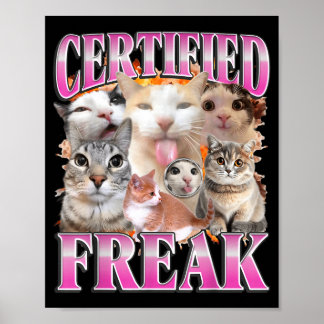 Affiche Graphisme de chat certifié bootleg humour drôle ge