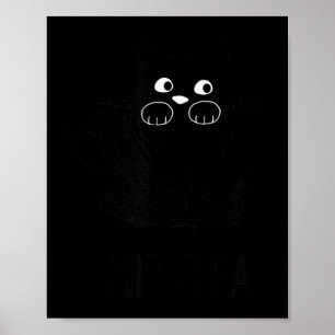 Affiche Graphisme de chat noir drôle Kit-Tea