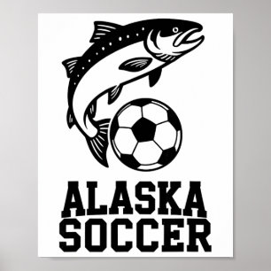 Affiche Graphisme de football en Alaska Saumon Et Ll Conce