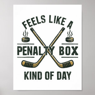Affiche Graphisme de jour de hockey en boîte de pénalité d