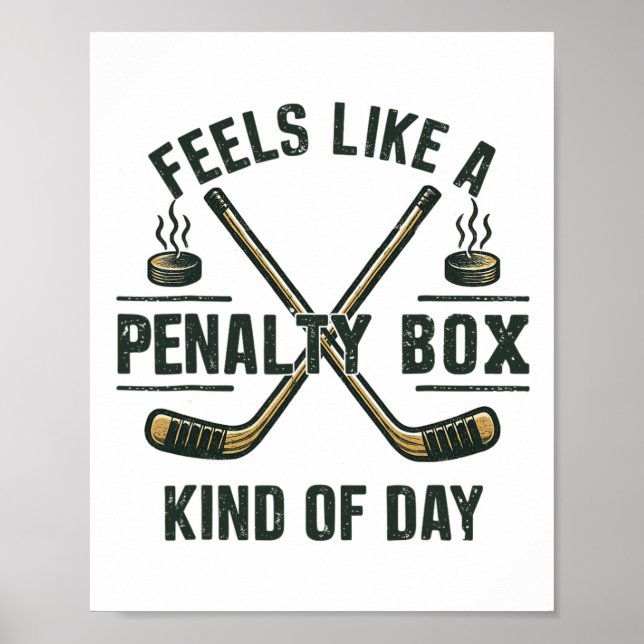 Affiche Graphisme de jour de hockey en boîte de pénalité d (Devant)