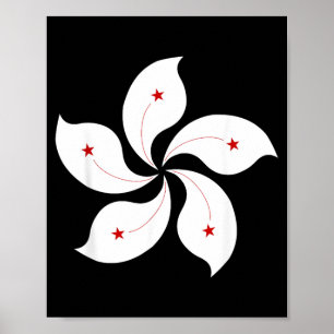 Affiche Graphisme de la fleur d'orchidée à cinq pétales du