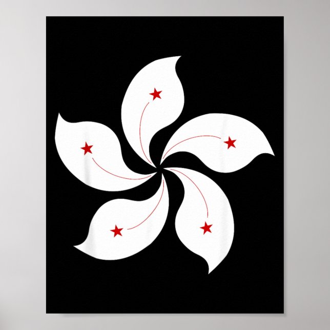 Affiche Graphisme de la fleur d'orchidée à cinq pétales du (Devant)