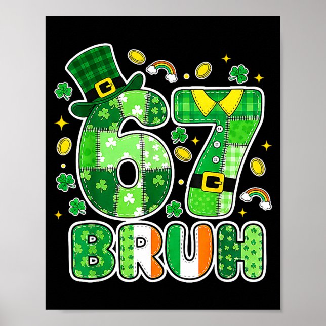 Affiche Graphisme de la Saint-Patrick Bruh 67 avec des trè (Devant)