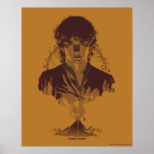 Affiche Graphisme de l'inscription Tengwar de FRODO™ MOUNT