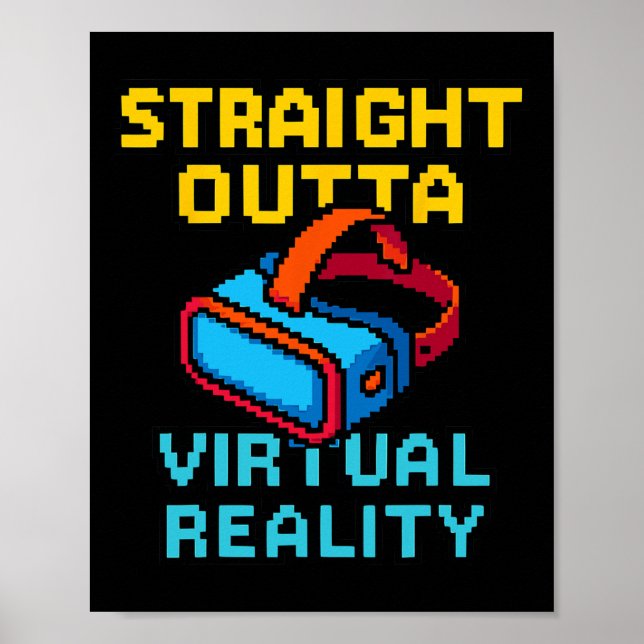 Affiche Graphisme de réalité virtuelle en pixel art rétro  (Devant)