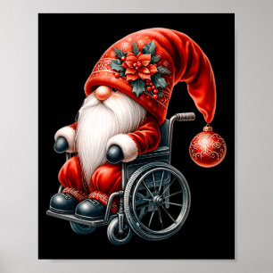 Affiche Graphisme de Santa en fauteuil roulant pour enfant
