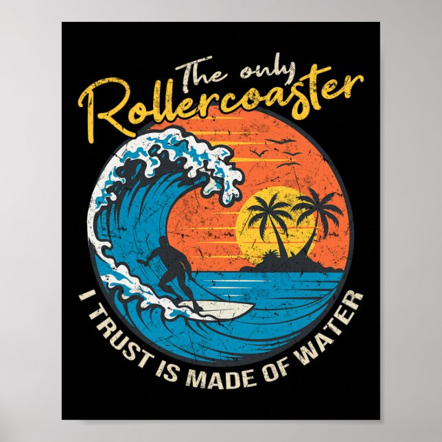 Affiche Graphisme de surf de grande vague pour surfeur M (Devant)