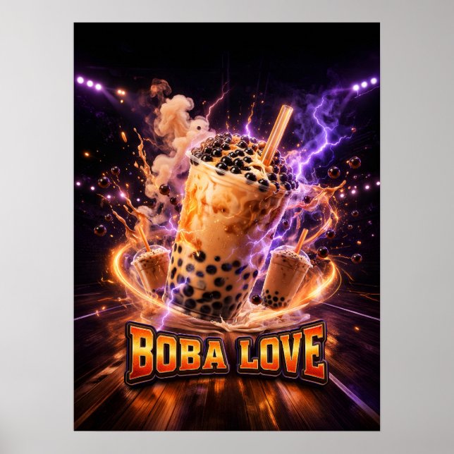 Affiche Graphisme de thé à boules électrique (Devant)