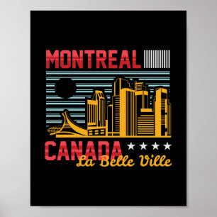 Affiche Graphisme de voyage rétro sur la skyline de Montré