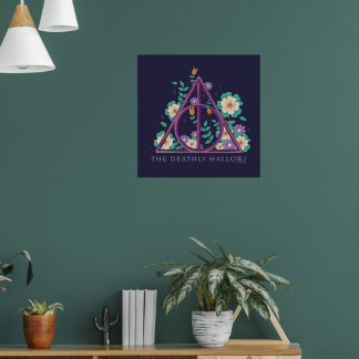 Affiche Graphisme des hirondelles mortes florales